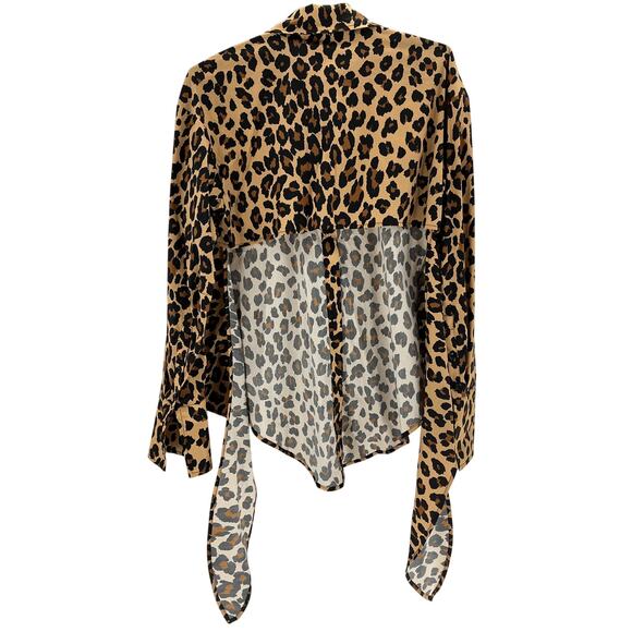 Simon 'Miller' Brown Cheetah Blouse Size S - Picture 2 of 4